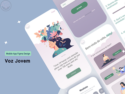 Voz Jovem app app mobile branding interface logo mental health mobile saude mental ui ux