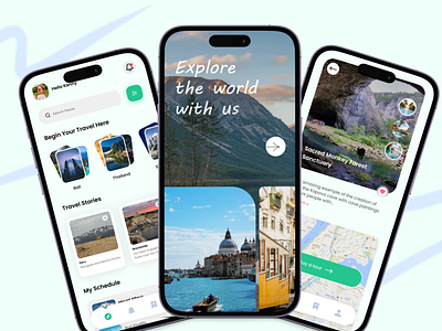 Travel app graphic design ui