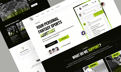 Fantasy sports website UI/UX design landing page sports