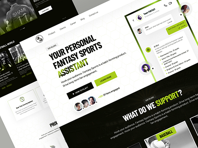 Fantasy sports website UI/UX design landing page sports