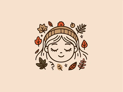 Autumn themed cute girl autumn cute girl graphic graphic design