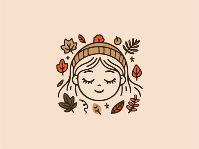 Autumn themed cute girl autumn cute girl graphic graphic design