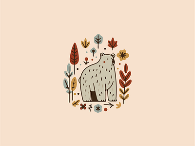 Autumn themed Bear autumn bear branding design graphic design illustration