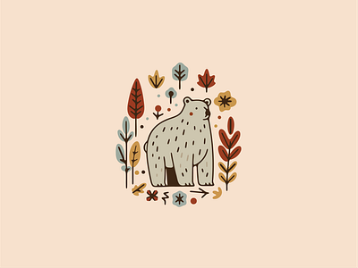 Autumn themed Bear autumn bear branding design graphic design illustration