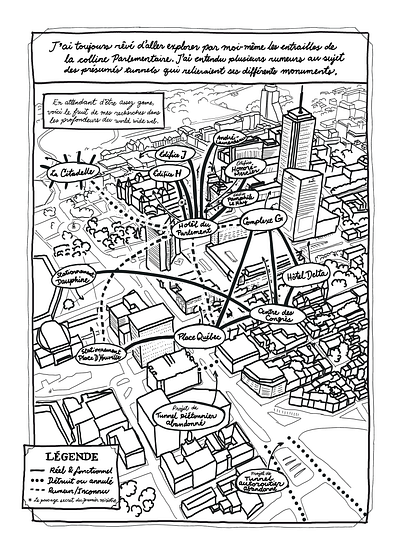 Les tunnels de la colline parlementaire cartography drawing handdrawn map mapping procreate quebec city tunnels