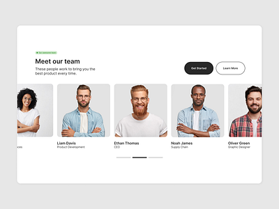 Team section branding design ecommerce graphic design people section team team section uidesign uiux webdesign website
