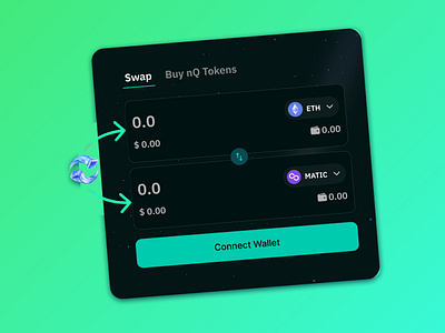 NQ Swap Dex Aggregator Swap Interface Design animation blockchain crypto design ui uiux wallet
