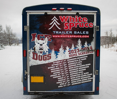 Fairbanks Ice Dogs Trailer Wrap alaska design fairbanks graphic design hockey trailer wrap