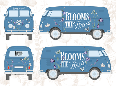 Blooms The Florist - Logo design and van graphics branding graphic design logo logo design van graphics van wrap vehicle wrap wrap advertising