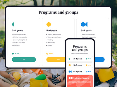 Spark Kids School Landing landing page ui ux web design