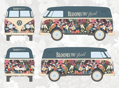 Blooms The Florist - Logo design and graphics / Wrap branding graphic design logo logo design van graphics van wrap vehicle wrap wrap advertising