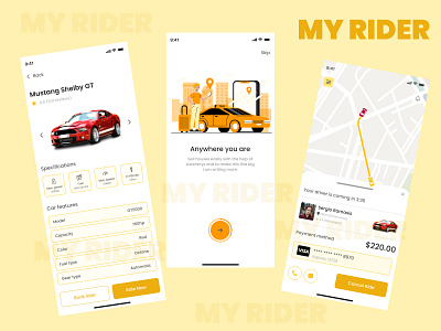 My Rider ( Online Taxi & Bike Booking App) 3d animation app app design best apps booking booking app branding designs graphic design location logo motion graphics rider splash screens trending designs ui website world