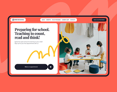 Spark Kids School Landing landing page ui ux web design