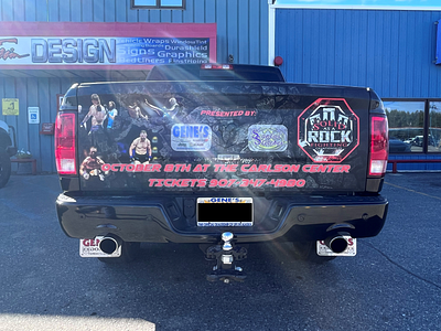 Solid as A Rock FC Tailgate Design 2022 alaska club design fight graphic tailgate truck wrap