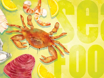 Seafood Illustration illustration typography