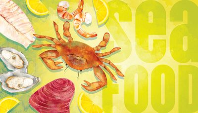 Seafood Illustration illustration typography