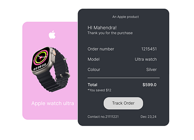 Daily UI #017 Prompt: Purchase Receipt apple dailyui design figma purchase receipt uiux ultra watch