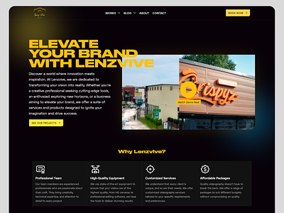 Videography Website Design dark mode portfolio ui videography web design website