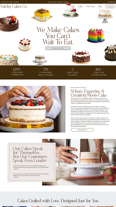 Cake Bakery cake bakery web design