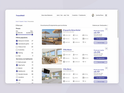 Search Results challenge dailyui desktop search results service design club tourist travell ui camp ui camp w24