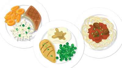 Plated Food Illustration food illustration vector