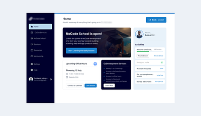 Nocode School Dashboard bento bento box dashboard nocode school ui uiux design