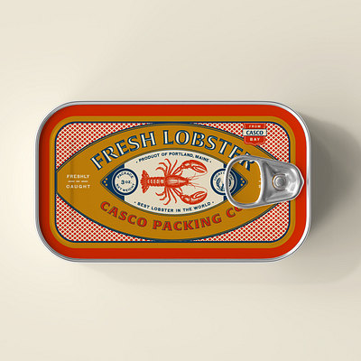 Tinned Lobster Packaging Design brand design branding can canned canned food fish food packaging lobster los angeles maine packaging packaging design sardine tin tin fish tinned fish typography vintage vintage design wes anderson