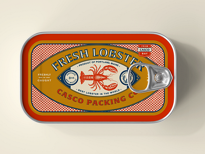 Tinned Lobster Packaging Design brand design branding can canned canned food fish food packaging lobster los angeles maine packaging packaging design sardine tin tin fish tinned fish typography vintage vintage design wes anderson