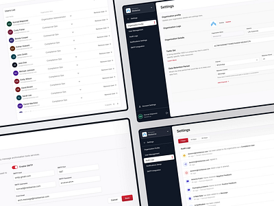 AI Sales Analytics Dashboard - Settings ai cards dashboard enterprise gradients inputs logs minimal navigation notifications platform settings ui ux web design widgets