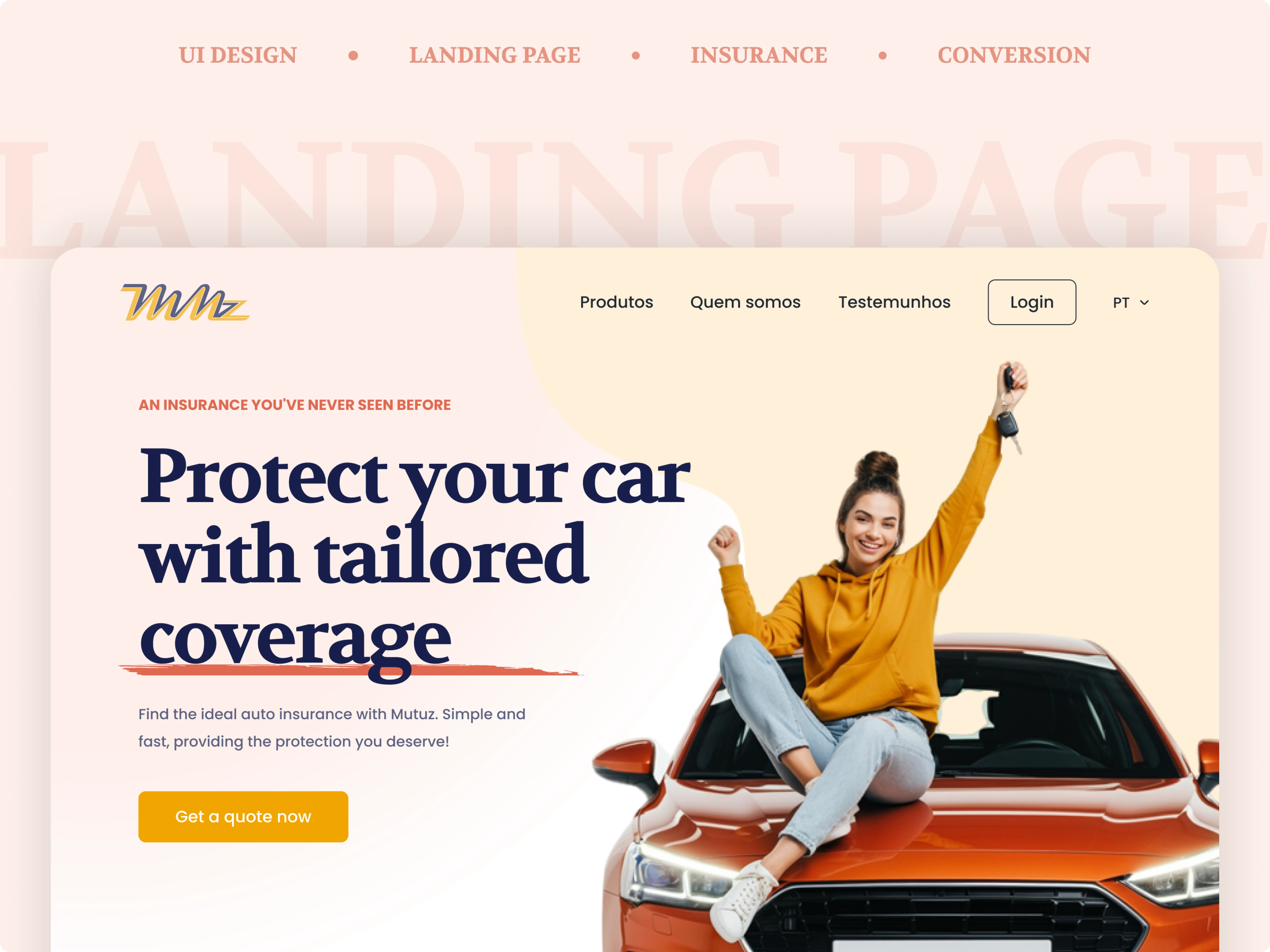 Landing page - Mutuz insurance landing page ui