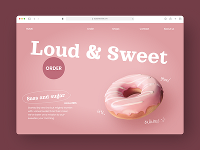 Donuts shop website shot donut shop hero section ui web web design web page