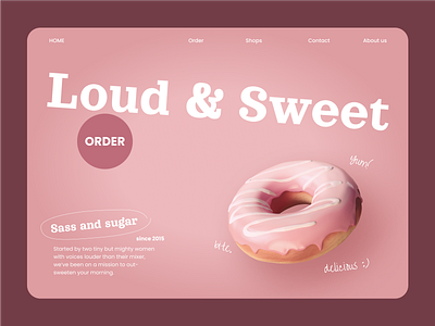 Donuts shop website shot donut shop hero section ui web web design web page