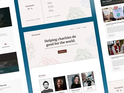 Wunderful - Landing Page for Charities and Nonprofits clean design framer home page landing page minimalist modern nonprofit professional social good startup website ui ux web design web development webflow website
