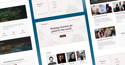 Wunderful - Landing Page for Charities and Nonprofits clean design framer home page landing page minimalist modern nonprofit professional social good startup website ui ux web design web development webflow website