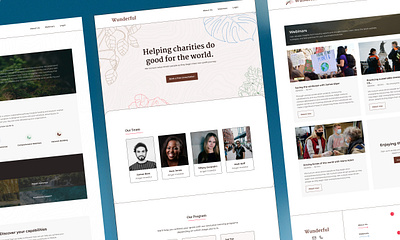 Wunderful - Landing Page for Charities and Nonprofits clean design home page landing page minimalist modern nonprofit social good ui ux