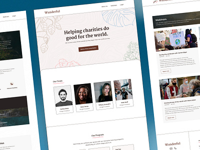 Wunderful - Landing Page for Charities and Nonprofits clean design home page landing page minimalist modern nonprofit social good ui ux