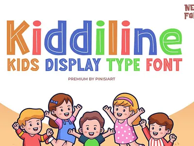 Kiddiline – Kids Font cartoon font children font kids font sans serif font