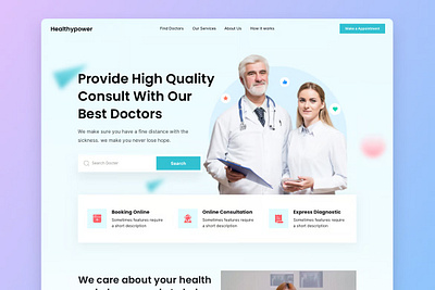 Doctor Consult Landing Page adobexd doctor doctor consult figma landingpage uiux ux design webdesign webpage website