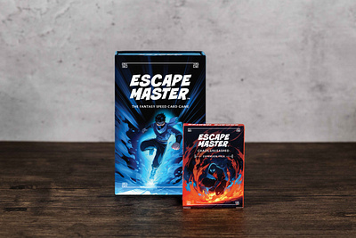 Escape Master Box Design box design card game design flames graphic design ninja packaging