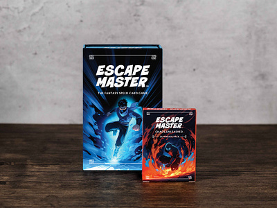 Escape Master Box Design box design card game design flames graphic design ninja packaging