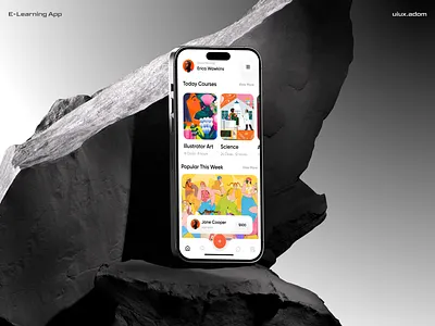 E-Learning App adom app app design app ui e learning elearning app learning app online course app study app ui ux