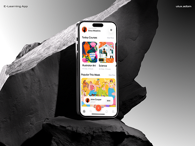 E-Learning App adom app app design app ui e learning elearning app learning app online course app study app ui ux