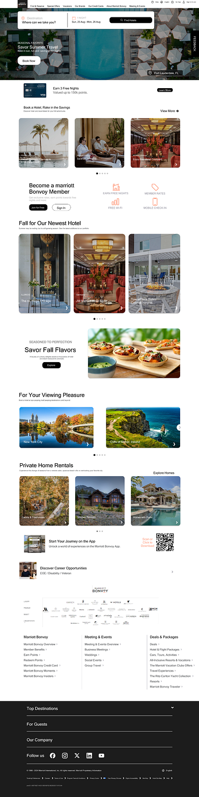 Marriott Landing Page Redesign adobe branding design figma graphic design illustration logo ui ux vector