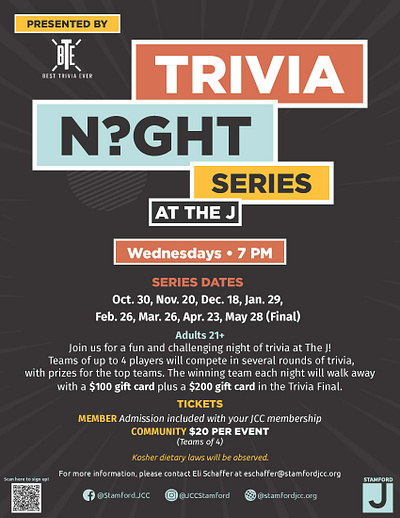 Trivia Night - Flyer/TV-Screen/Fitness Center Ad branding graphic design typography