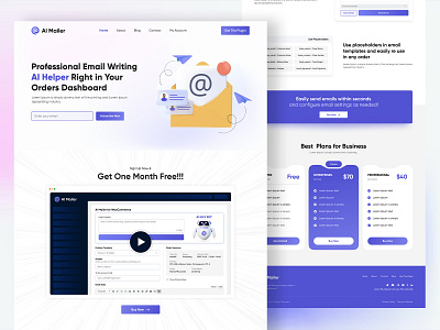 AI Mailer – SaaS Landing Page ai mailer email management email management system email system email template homepage landing landing page landing page design landing page ui mail saas saas landing saas landing page saas web design saas website ui ui design uiux