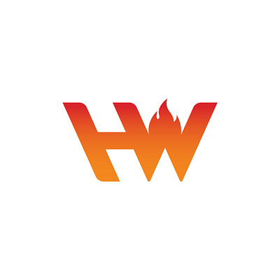 HW LOGO DESIGN awesome brand brand identity clothing clothing brand fire hw hw logo letter logo logo design mark minimal modern modern logo monogram vector