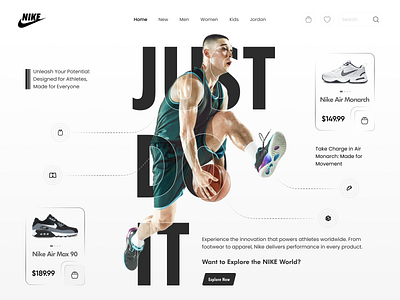 Nike Website Design app design apparel design ecommerece fashion figma figma design just do it nike nike shop nike website design product design rifat ony shoe store sneakers shop sportswear trainer shop ui ux website design