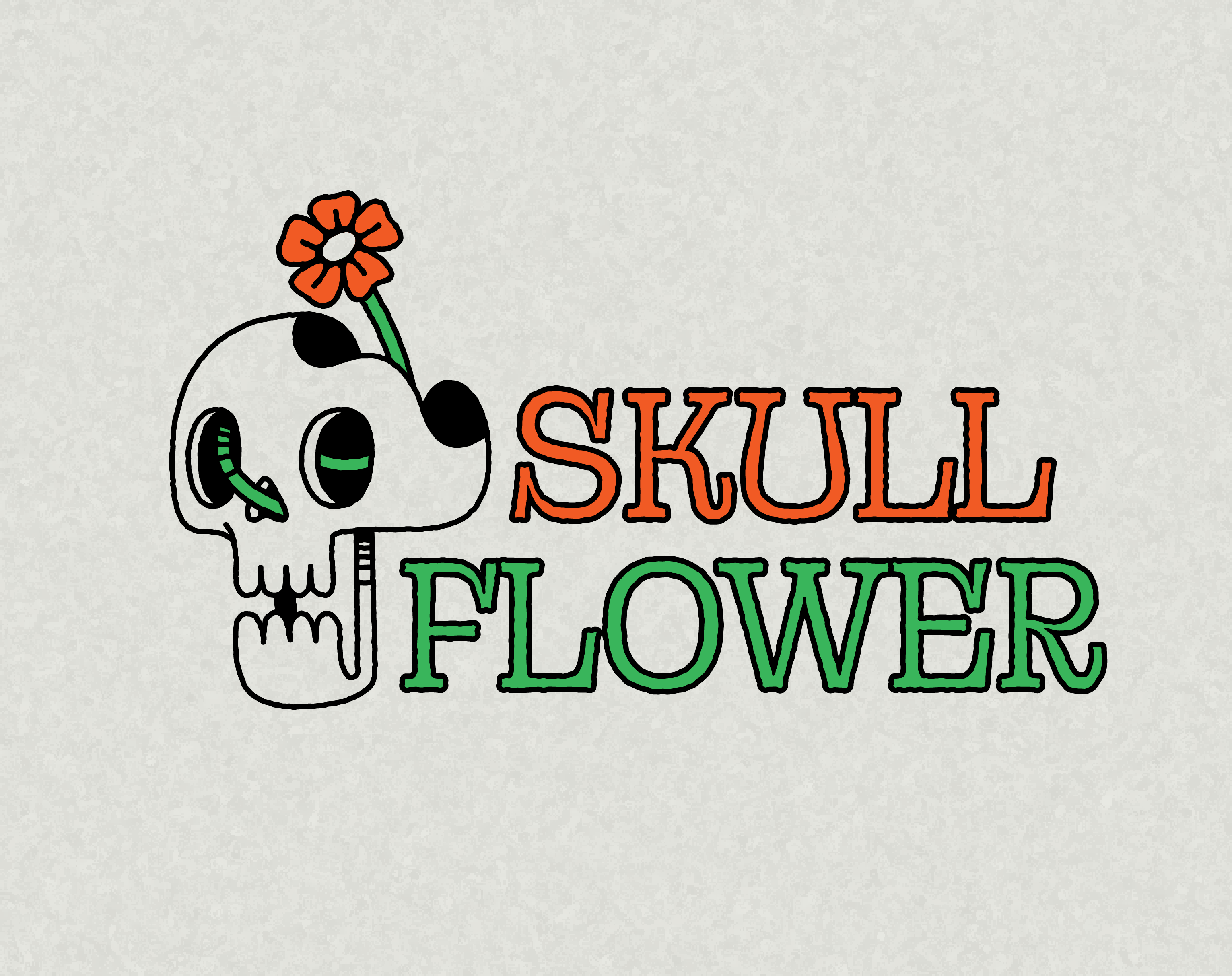 Skull Flower Logo bone branding flower logo plant skull