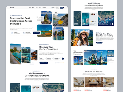 Travel Landing Page | Website adventure booking flight hotel booking landing page product design travel travel agency travel landing page travel service travel website uiux uiux design web webflow website