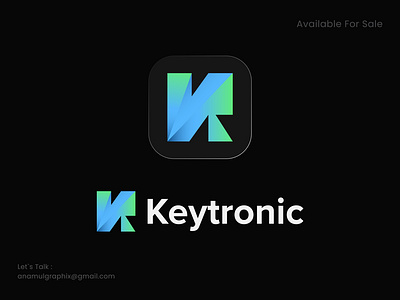 Keytronic - Geomatric K Letter Tech Brand Logomark branding custom k custom logo design futuristic k letter logo k logo k tech logo mark logodesign modern logo tech tech logo visual identity